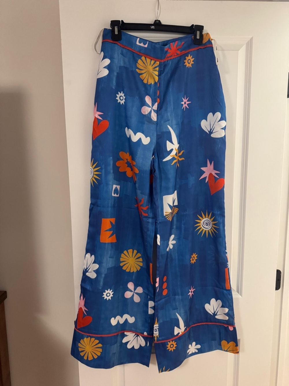 Free People Blue Wide-Leg Floral Print Pants